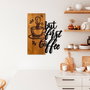 Wallity Coffee First Escultura de pared en nogal y negro
